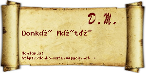 Donkó Máté névjegykártya