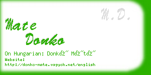 mate donko business card